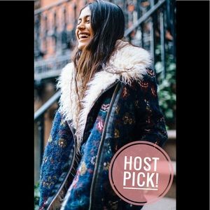 Free People faux fur Wool Jacket
